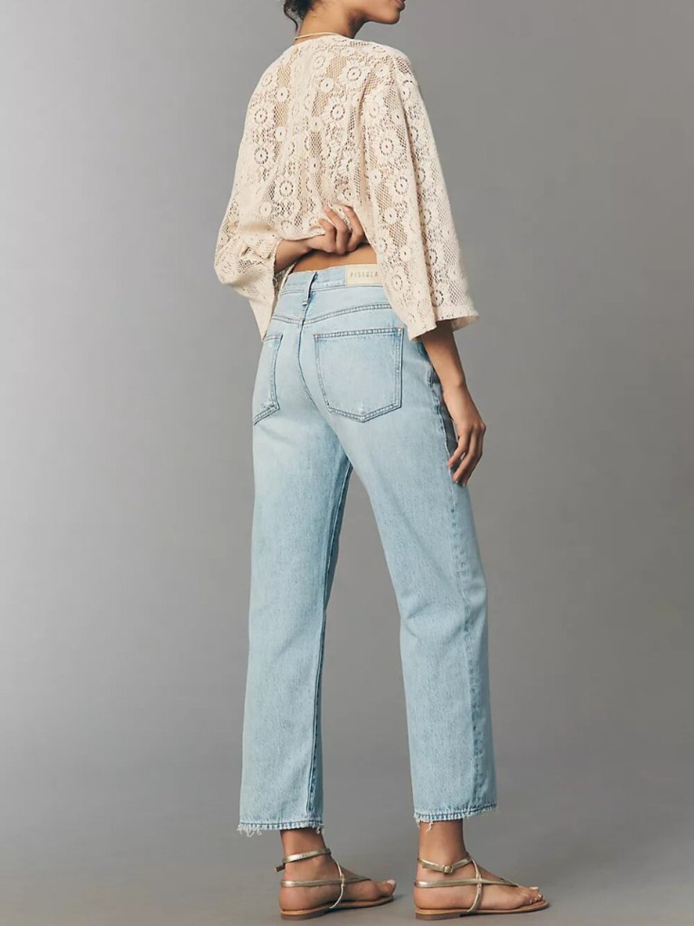 NWT Pistola Lexi Mid Rise Bowed Straight Leg Jeans Dolce Vita Vintage Size 26 - Picture 2 of 7